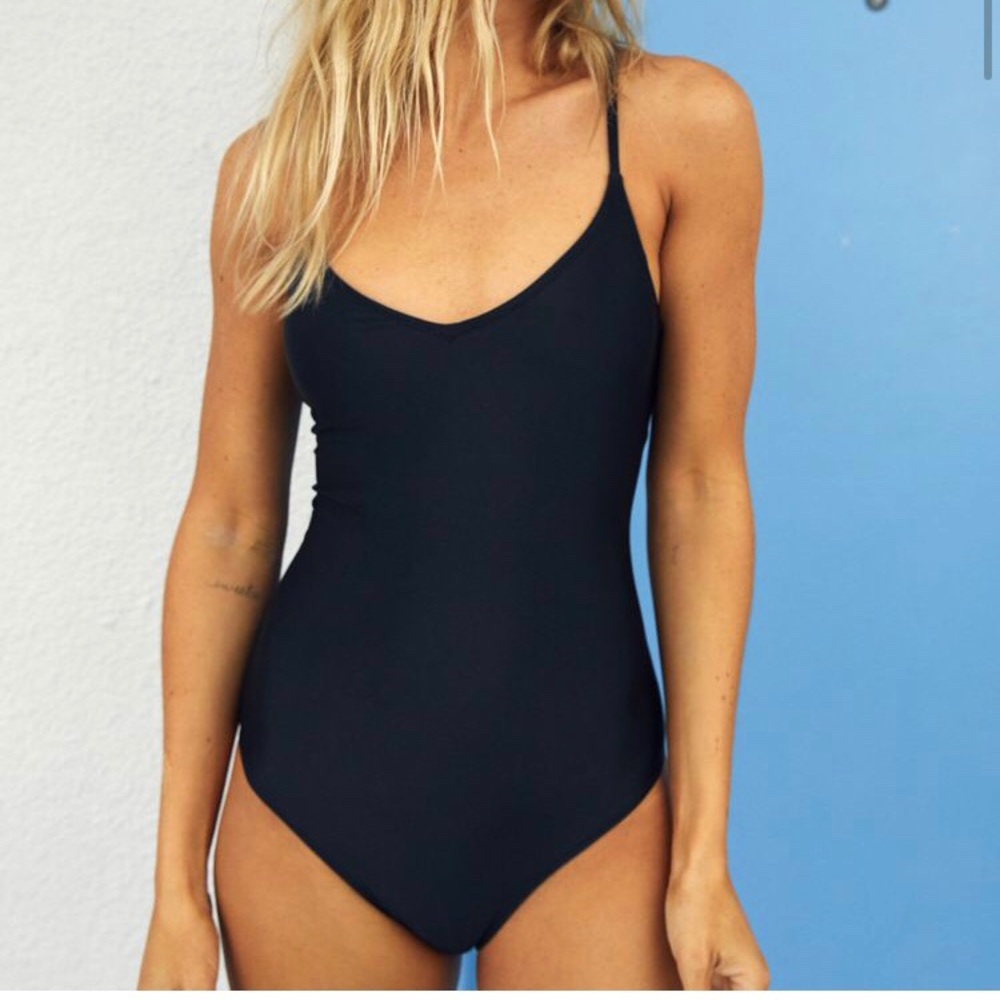 Aerie strappy black one piece